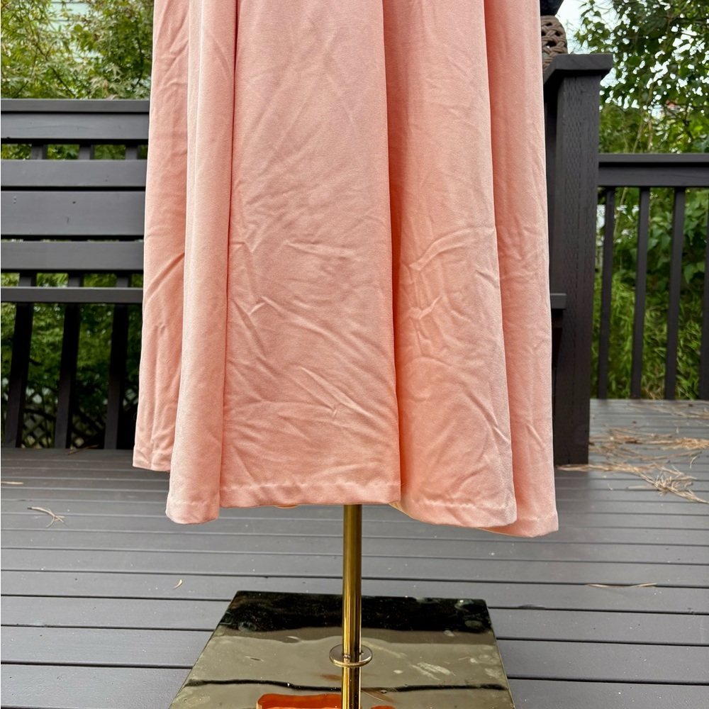 Vintage 70s Handmade Peach Gown - Picture 5 of 13